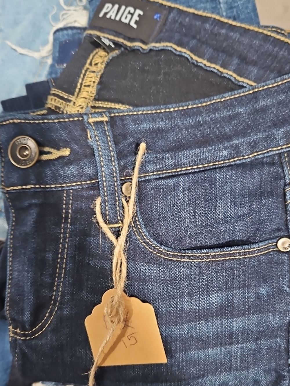 PAIGE Dark Blue Skinny Stretch Jeans